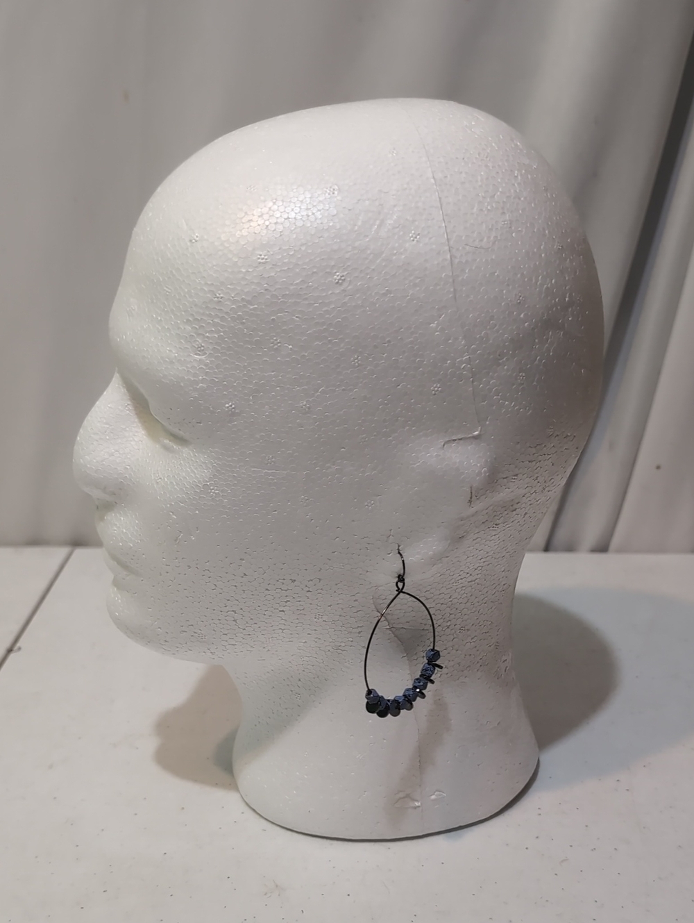 Blue Chip Stone Hoop Earrings - Elegant Women’s Jewelry New
